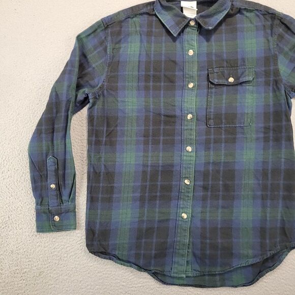 The North Face Shirt Womens Small Blue Plaid Flannel Button Up Outdoor Top - Picture 4 of 10
